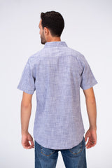 Mens Half Sleeve Slim Fit Basic Plain Linen Shirt
