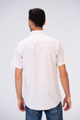 Mens Half Sleeve Slim Fit Basic Plain Linen Shirt