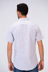 Mens Half Sleeve Slim Fit Basic Plain Linen Shirt
