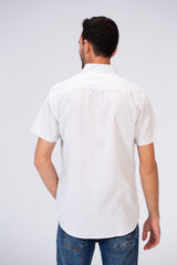 Mens Half Sleeve Slim Fit Basic Plain Linen Shirt