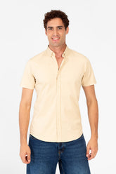 Men's Slim Fit Gabardine Half Sleeve Shirt