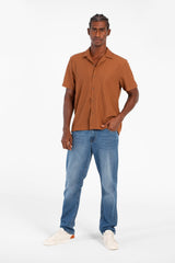 Men's Modern Slim Fit Basic Short Sleeve Mesh Breathable Shirt