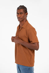 Men's Modern Slim Fit Basic Short Sleeve Mesh Breathable Shirt