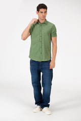 Men's Slim Fit Basic Half Sleeve Shirt