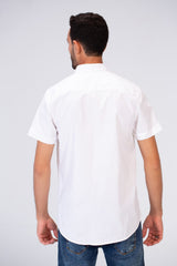 Mens Half Sleeved Slim Fit Basic Plain Shirt Made Of Lycra Poplin Material