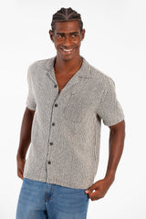 Men's Slim Fit Short Sleeve Striped Breathable Shirt With Front Pocket