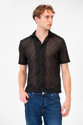 Men's Slim Fit Sheer Short Sleeve Mesh Shirt In Modern Design