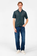 Men's Slim Fit Sheer Short Sleeve Mesh Shirt In Modern Design