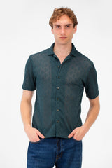 Men's Slim Fit Sheer Short Sleeve Mesh Shirt In Modern Design