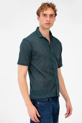 Men's Slim Fit Sheer Short Sleeve Mesh Shirt In Modern Design