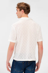 Men's Slim Fit Sheer Short Sleeve Mesh Shirt In Modern Design