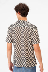 Men's Slim Fit Short Sleeve Jakar Mesh Shirt With Breathable High Quality Material