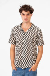 Men's Slim Fit Short Sleeve Jakar Mesh Shirt With Breathable High Quality Material
