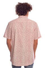Men's Short Sleeve Casual Made Of Soft Cotton Regular Fit Shirt With Printed Jakar Pattern