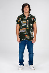 Men's Slim Fit Jakar Printed Shirt With Short Sleeves And Comfortable Cotton Material