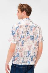 Men's Half Sleeve Slim Fit Jakar Shirt In Distinctive Summer Colors