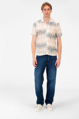 Men's Slim Fit Jakar Short Sleeve Collar Shirt