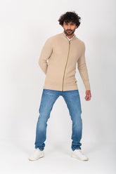 Men's Slim Fit Full Zipper Unique Style Soft Wool Pullover