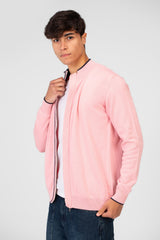 Men's Cotton Sweater Pullover With A Round Neck And Full Zip