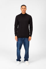 Men's Plain Pullover With High Collar And Long Sleeves