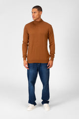 Men's Plain Pullover With High Collar And Long Sleeves
