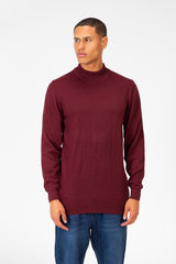 Men's Plain Pullover With High Collar And Long Sleeves