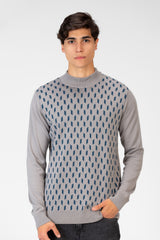 Men's High Neck Pullover With Front Print