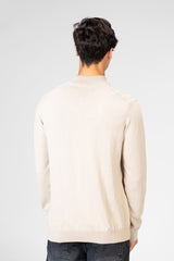 Men's Plain Knitted Cotton Long Sleeved Sweater Pullover