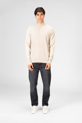 Men's Plain Knitted Cotton Long Sleeved Sweater Pullover