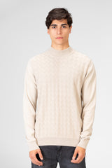 Men's Plain Knitted Cotton Long Sleeved Sweater Pullover