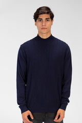 Men's Plain Knitted Cotton Long Sleeved Sweater Pullover