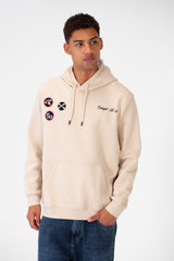 Men's Printed Hooded Sweatshirt With Front Pocket In Melton Material