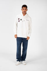 Men's Printed Hooded Sweatshirt With Front Pocket In Melton Material