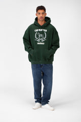 Men's Oversize Casual Hood Sweatshirt Print On The Front Made Of Melton Material
