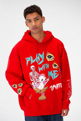 Men's Oversize Hoodie Sweatshirt Printed Melton Material