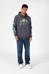 Men's Casual Hoodie Sweatshirt Printed In Melton Material