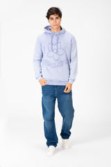 Men's Washed Tomato Print Front Hoodie Sweatshirt
