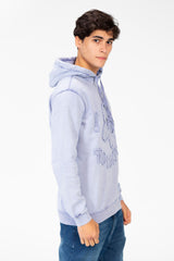 Men's Washed Tomato Print Front Hoodie Sweatshirt