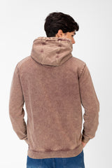 Men's Washed Tomato Print Front Hoodie Sweatshirt