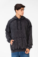 Men's Oversized Washed Hood Sweatshirt With Kangaroo Pocket On The Front