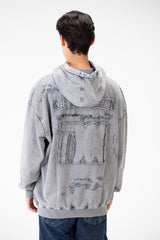 Men's Washed oversized Hood sweatshirt