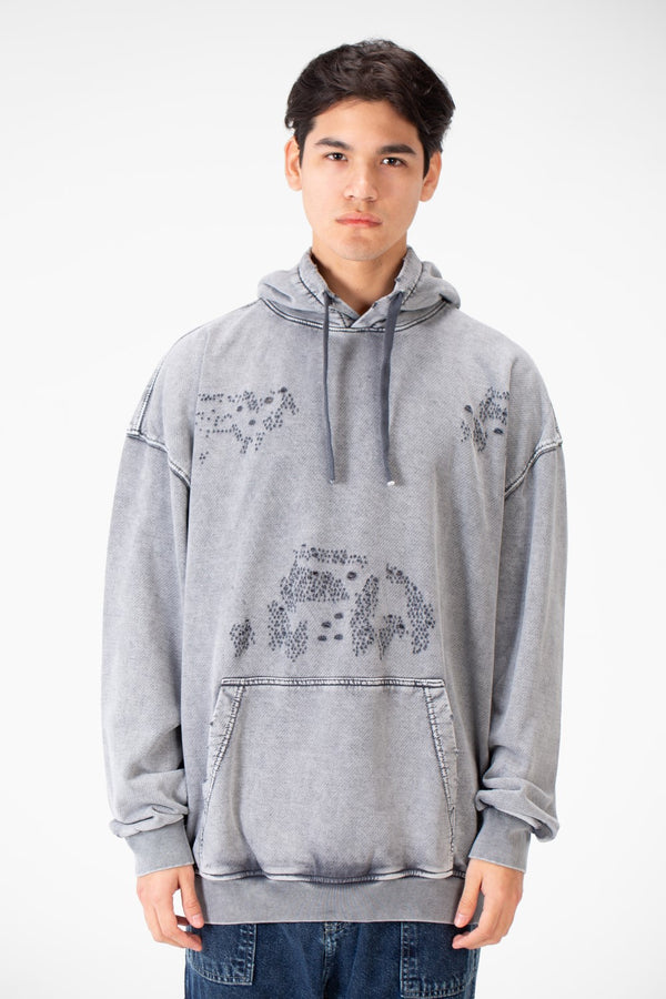 Men's Washed oversized Hood sweatshirt