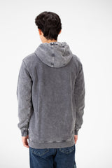 Men's Washed printed sweatshirt with a front kangaroo pocket