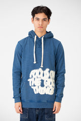 Men's Washed printed sweatshirt with a front kangaroo pocket
