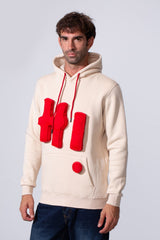 Men's Slim Fit Milton Embossed Print Hood Sweatshirt