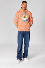 Men's Slim Fit Hoodie Sweatshirt With Print On The Front And Shoulder