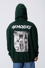 Men's Regular Fit Long Sleeves Hood Sweatshirt With A Memories Print