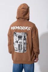 Men's Regular Fit Long Sleeves Hood Sweatshirt With A Memories Print
