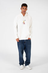 Men's Hood Sweatshirt With Front And Back Print Made Of Melton Material