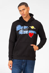 سويت شيرت هودي رجالي بطباعة أمامية وأكمام طويلة